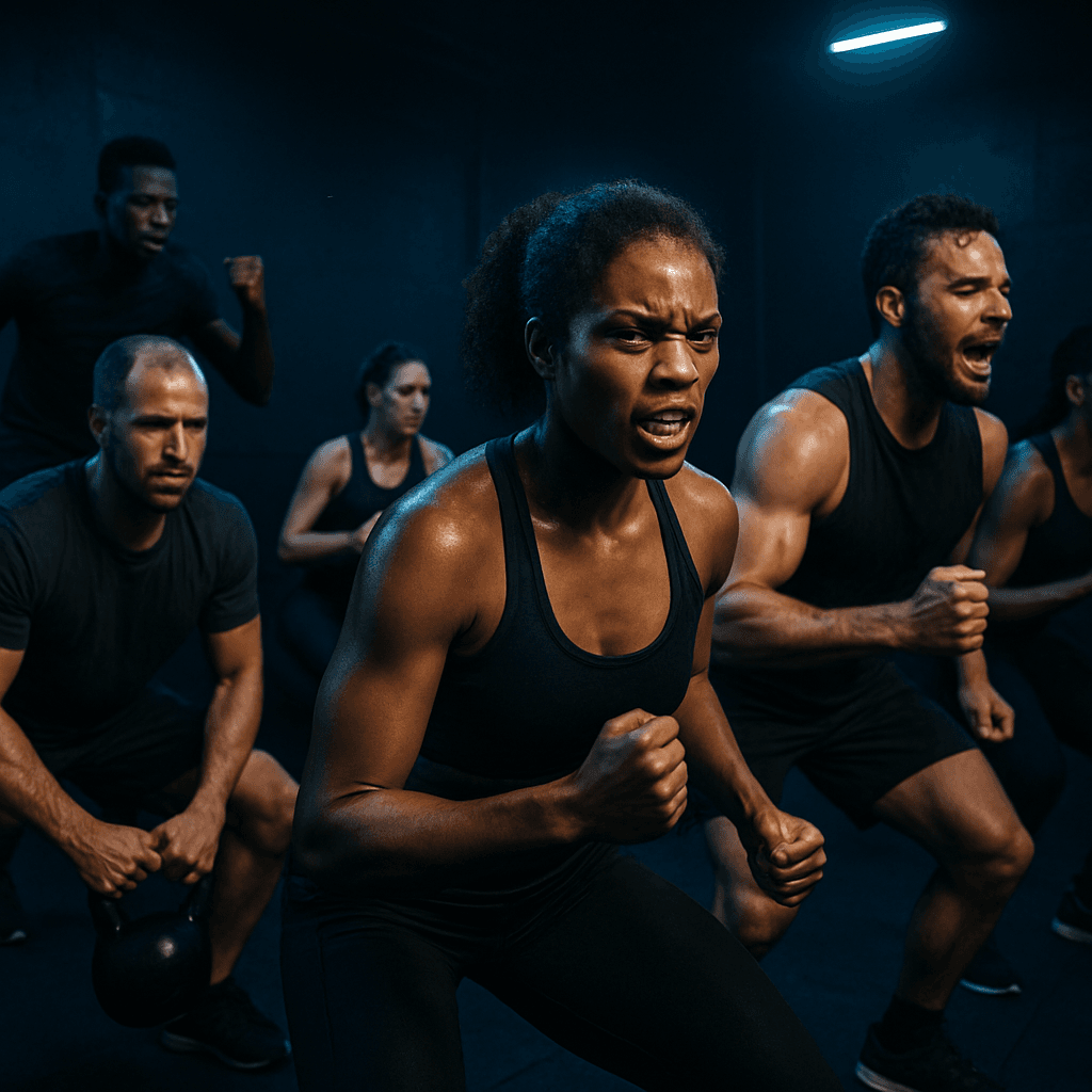 Group fitness community training together at TENROUNDS Pretoria East